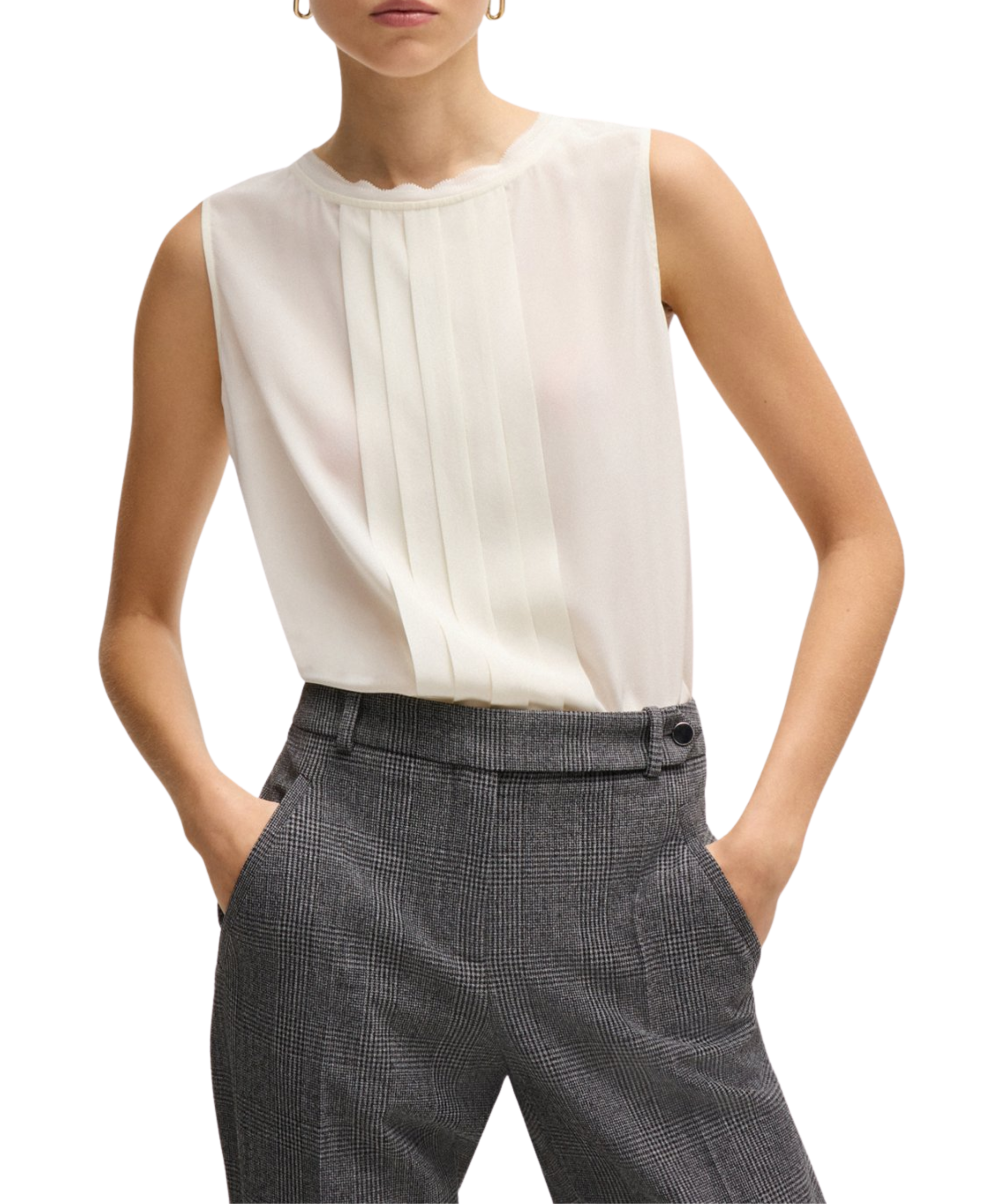 Pleated Front Blouse